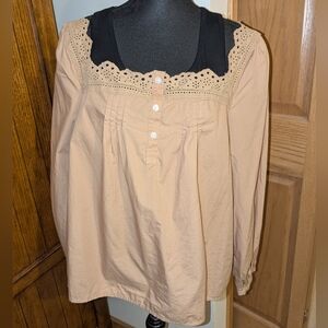 ANA Filigree Country Grace Top, Neutral Camel, Sz XL, NWOT!!!